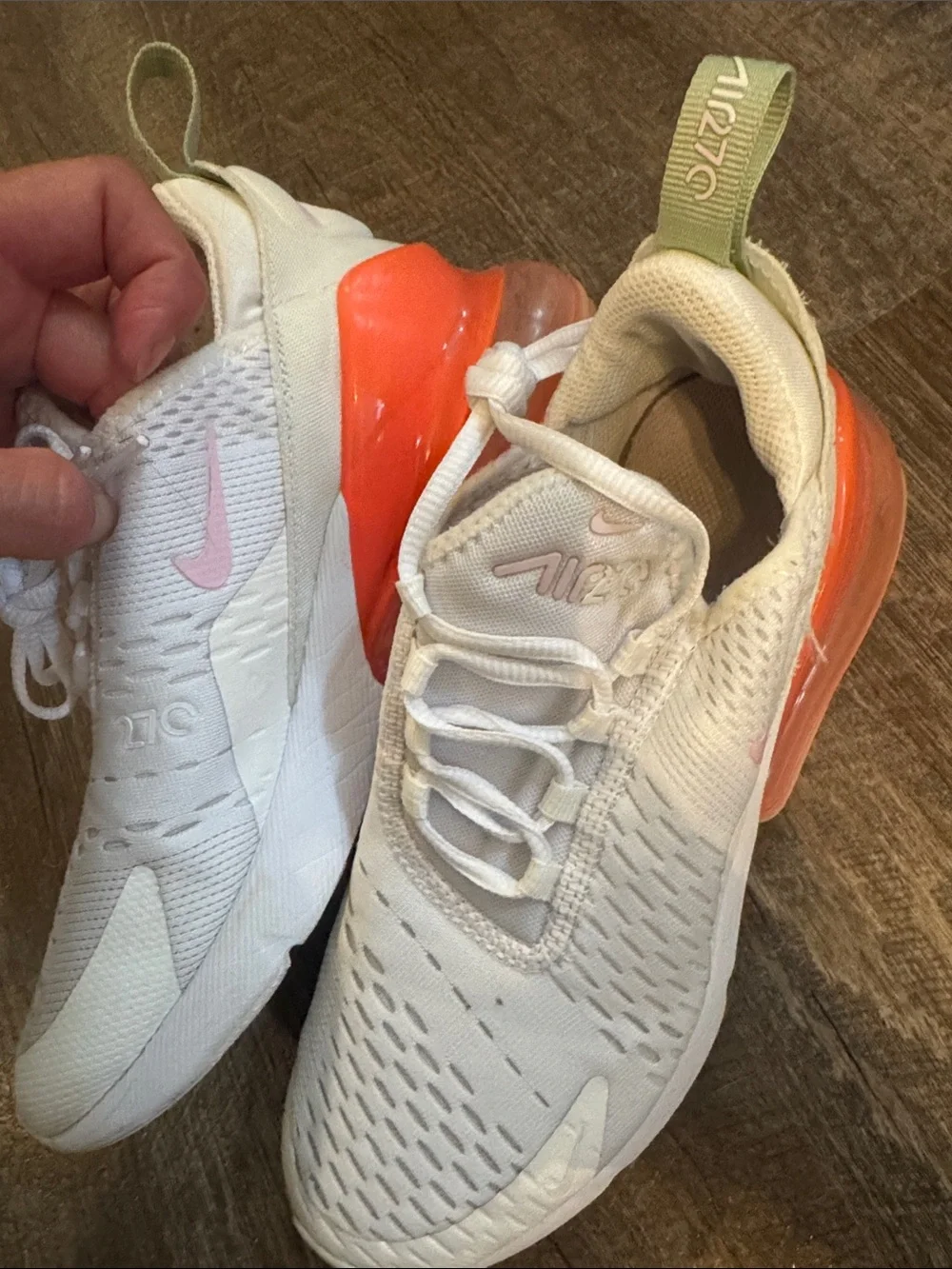 Nike Kids Air Max 270 White with Coral and Mint Accents